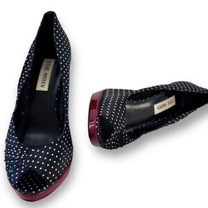 Steve Madden Black and White Polka Dot Heels size 7.5‎